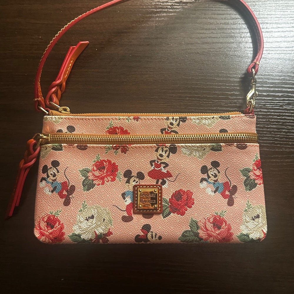 Dooney & Bourke Pink Floral Wristlet Clutch with Strap